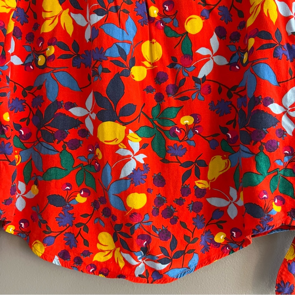 Maeve Red Floral Button-Down Shirt - Picture 9 of 16